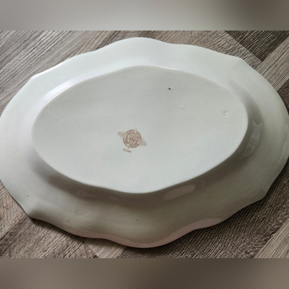 Antique Brown Transferware Serving Platter | Colonial Pottery 'Cluny' - Picture 7 of 7